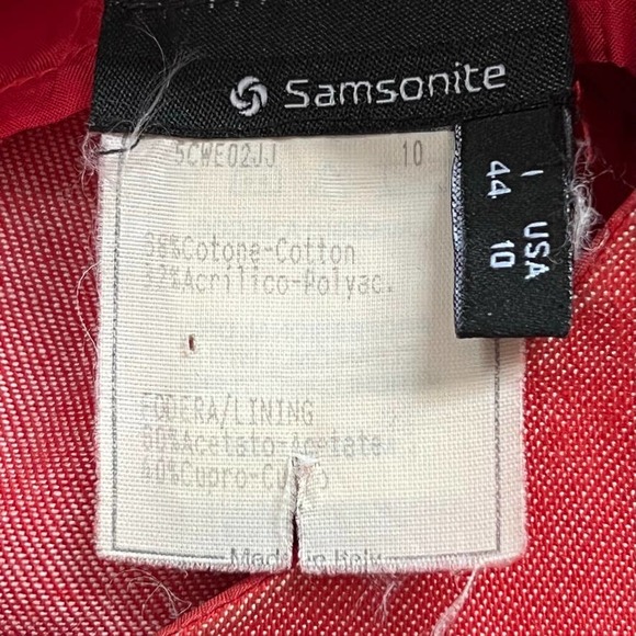 Vintage Samsonite Black Label Made In Italy Red Women Sleeveless Sheath Dress 10 - Picture 10 of 12